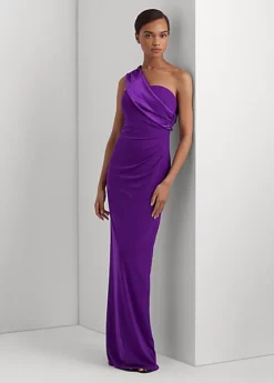 Robe Du Soir Asymétrique Jersey Et Satin