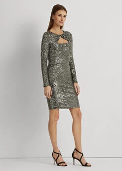 Robe De Cocktail Croisée à Sequins
