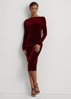 Robe De Cocktail Asymétrique En Velours