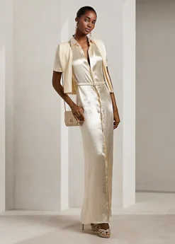 Robe De Soirée Symon En Satin Martelé