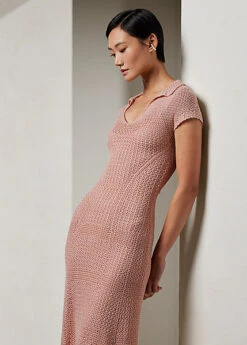 Robe Polo à Mancherons En Soie Crochetée 7 Robe Polo à Mancherons En Soie Crochetée -LOLY Femme Vetements Magasin s7 1499855 alternate1