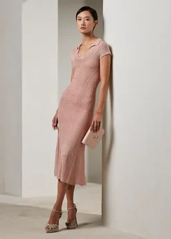 Robe Polo à Mancherons En Soie Crochetée