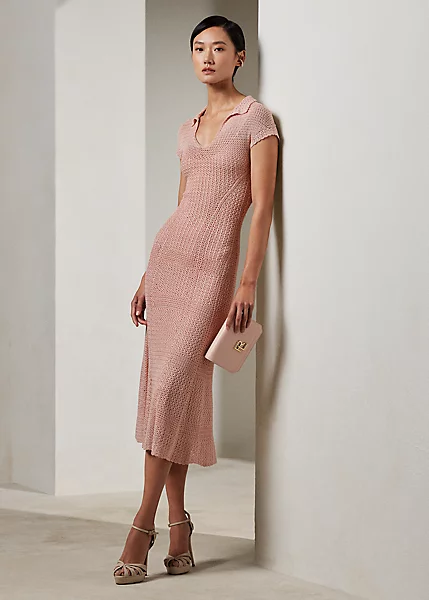 Robe Polo à Mancherons En Soie Crochetée 1 Robe Polo à Mancherons En Soie Crochetée