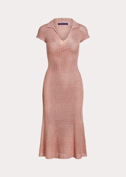 Robe Polo à Mancherons En Soie Crochetée 2 Robe Polo à Mancherons En Soie Crochetée – Image 2