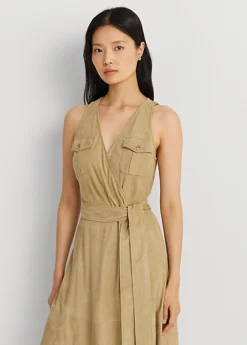 Robe Sans Manches Ceinturée En Daim -LOLY Femme Vetements Magasin s7 1500456 alternate1