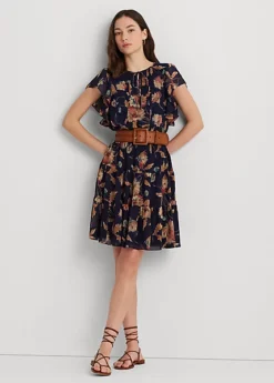 Robe Lavallière En Georgette Froissée