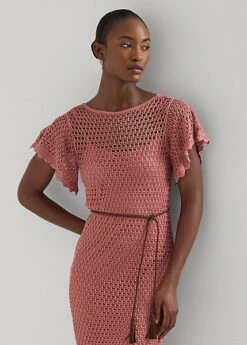 Robe Ceinturée En Pointelle De Lin -LOLY Femme Vetements Magasin s7 1500520 alternate1