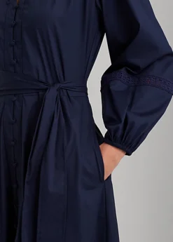 Robe-chemise Ceinturée Coton Et Dentelle -LOLY Femme Vetements Magasin s7 1500659 alternate5