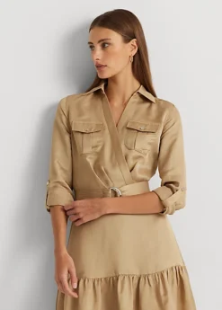 Robe-chemise Ceinturée En Shantung -LOLY Femme Vetements Magasin s7 1500665 alternate1