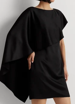 Robe De Cocktail à Cape En Satin 9 Robe De Cocktail à Cape En Satin -LOLY Femme Vetements Magasin s7 1500688 alternate4