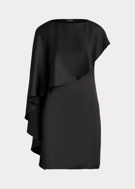 Robe De Cocktail à Cape En Satin 2 Robe De Cocktail à Cape En Satin – Image 2