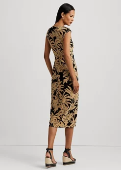 Robe Nouée à Motif Palmes En Jersey 8 Robe Nouée à Motif Palmes En Jersey -LOLY Femme Vetements Magasin s7 1500756 alternate3