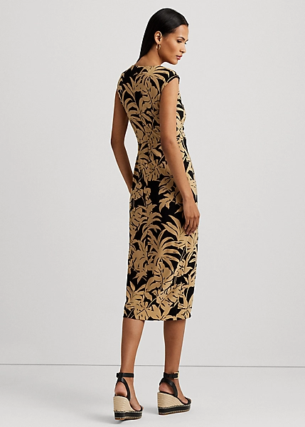 Robe Nouée à Motif Palmes En Jersey 4 Robe Nouée à Motif Palmes En Jersey – Image 4