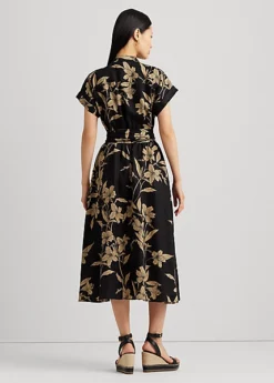 Robe-chemise Fleurie Ceinturée En Lin 8 Robe-chemise Fleurie Ceinturée En Lin -LOLY Femme Vetements Magasin s7 1500760 alternate3