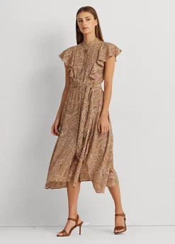 Robe-chemise Ceinturée En Crêpe De Chine