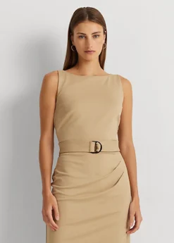 Robe Ceinturée Sans Manches Jersey Ponte 7 Robe Ceinturée Sans Manches Jersey Ponte -LOLY Femme Vetements Magasin s7 1500791 alternate1