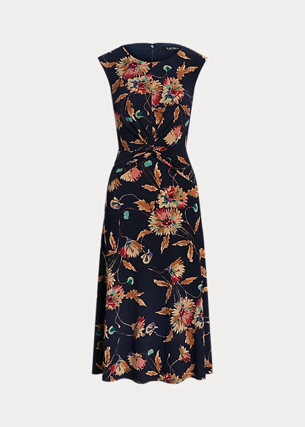 Robe Torsadée Stretch En Jersey Fleuri 2 Robe Torsadée Stretch En Jersey Fleuri – Image 2