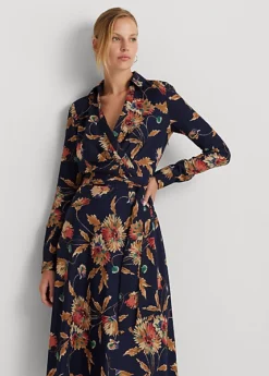 Robe Mi-longue Col En V Croisé En Crêpe -LOLY Femme Vetements Magasin s7 1502748 alternate1