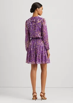 Robe Manches Effet Blousant En Georgette 8 Robe Manches Effet Blousant En Georgette -LOLY Femme Vetements Magasin s7 1502749 alternate3