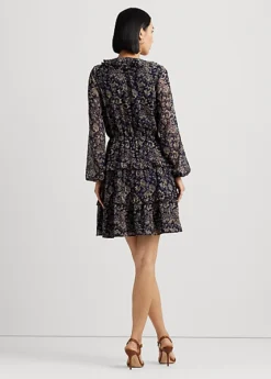 Robe Col En V Croisé Georgette Froissée -LOLY Femme Vetements Magasin s7 1502751 alternate3