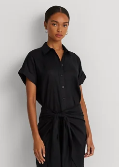 Robe-chemise à Plastron Lacé En Lin -LOLY Femme Vetements Magasin s7 1502757 alternate1