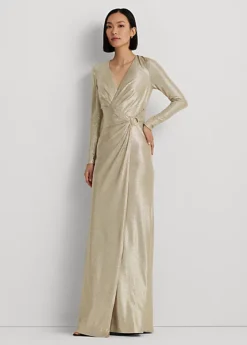 Robe Du Soir Croisée à Manches Longues