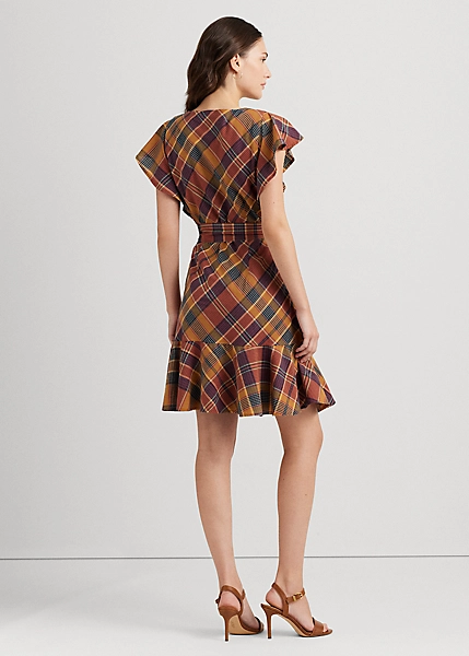 Robe Ceinturée En Coton Madras 4 Robe Ceinturée En Coton Madras – Image 4