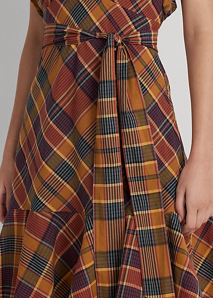 Robe Ceinturée En Coton Madras 5 Robe Ceinturée En Coton Madras – Image 5