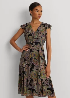 Robe Ceinturée Motif Cachemire Georgette -LOLY Femme Vetements Magasin s7 1502822 alternate1