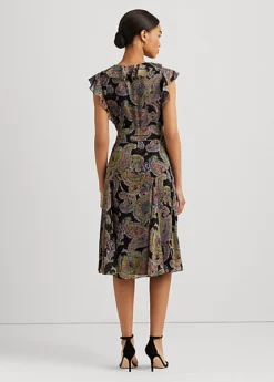 Robe Ceinturée Motif Cachemire Georgette -LOLY Femme Vetements Magasin s7 1502822 alternate3