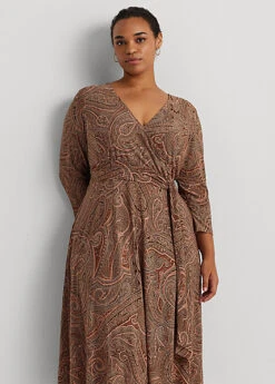 Robe Col V Croisé Motif Jersey Stretch 7 Robe Col V Croisé Motif Jersey Stretch -LOLY Femme Vetements Magasin s7 1502870 alternate1