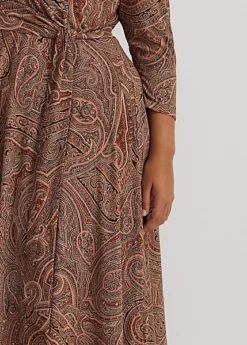 Robe Col V Croisé Motif Jersey Stretch 9 Robe Col V Croisé Motif Jersey Stretch -LOLY Femme Vetements Magasin s7 1502870 alternate4