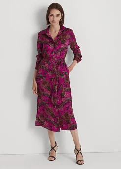 Robe-chemise à Motif Cachemire En Sergé