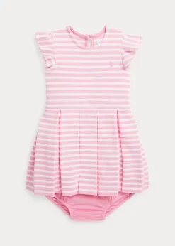 Robe Rayée En Maille Côtelée Et Bloomer