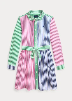 Robe-chemise Rayée En Popeline De Coton