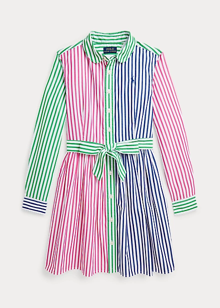 Robe-chemise Rayée En Popeline De Coton 1 Robe-chemise Rayée En Popeline De Coton